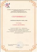 Сертификат свидетельствует о том, что Гусева Елена Петровна представила опыт работы в форме открытого занятия по патриотическому воспитанию дошкольников по теме: "Искитим - город трежеников. Профессии родителей воспитанников группы"