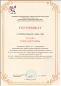 Сертификат свидетельвует о том, что Гусева Елена Петровна приняла участие в конкурсе "Музей в чемодане", посвященный , 75-летию Победе в Великой Отечественной войне